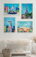 Sylvie Chicago Bean Study No 2 Framed Canvas by Rachel Christopoulos
