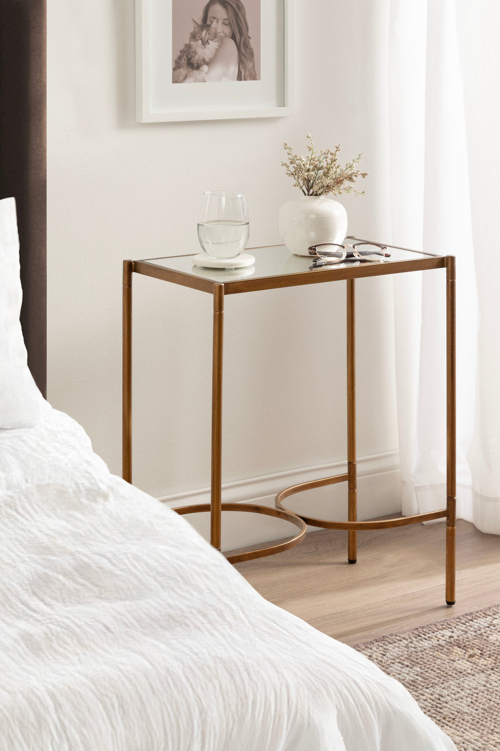 Catriona Side Table Mirror and Metal