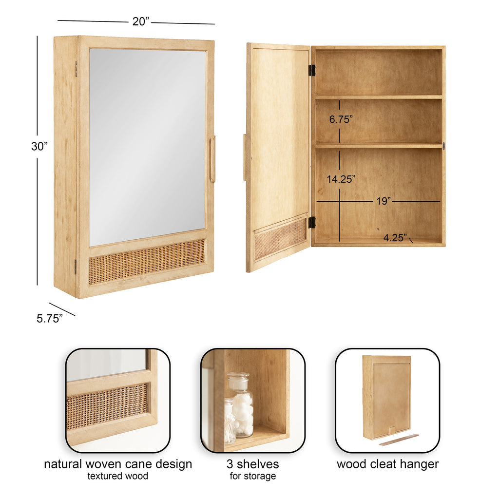 Ori Rattan Mirror Vanity Cabinet