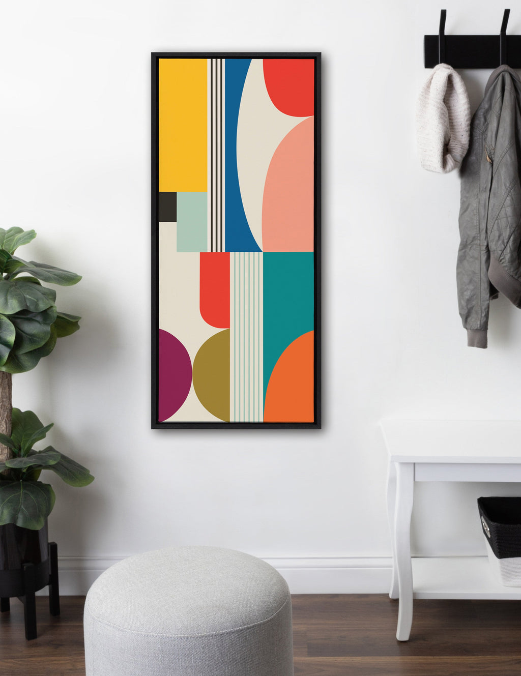 Sylvie Mid Century Modern Pattern Framed Canvas by Rachel Lee of My Dream Wall