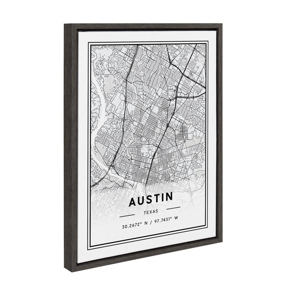 Sylvie Austin Modern Map Framed Canvas by Jake Goossen