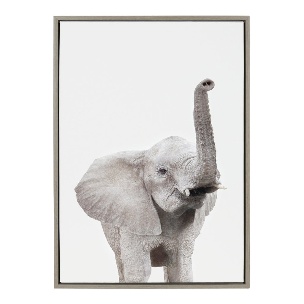 Sylvie Young Elephant Framed Canvas by Amy Peterson