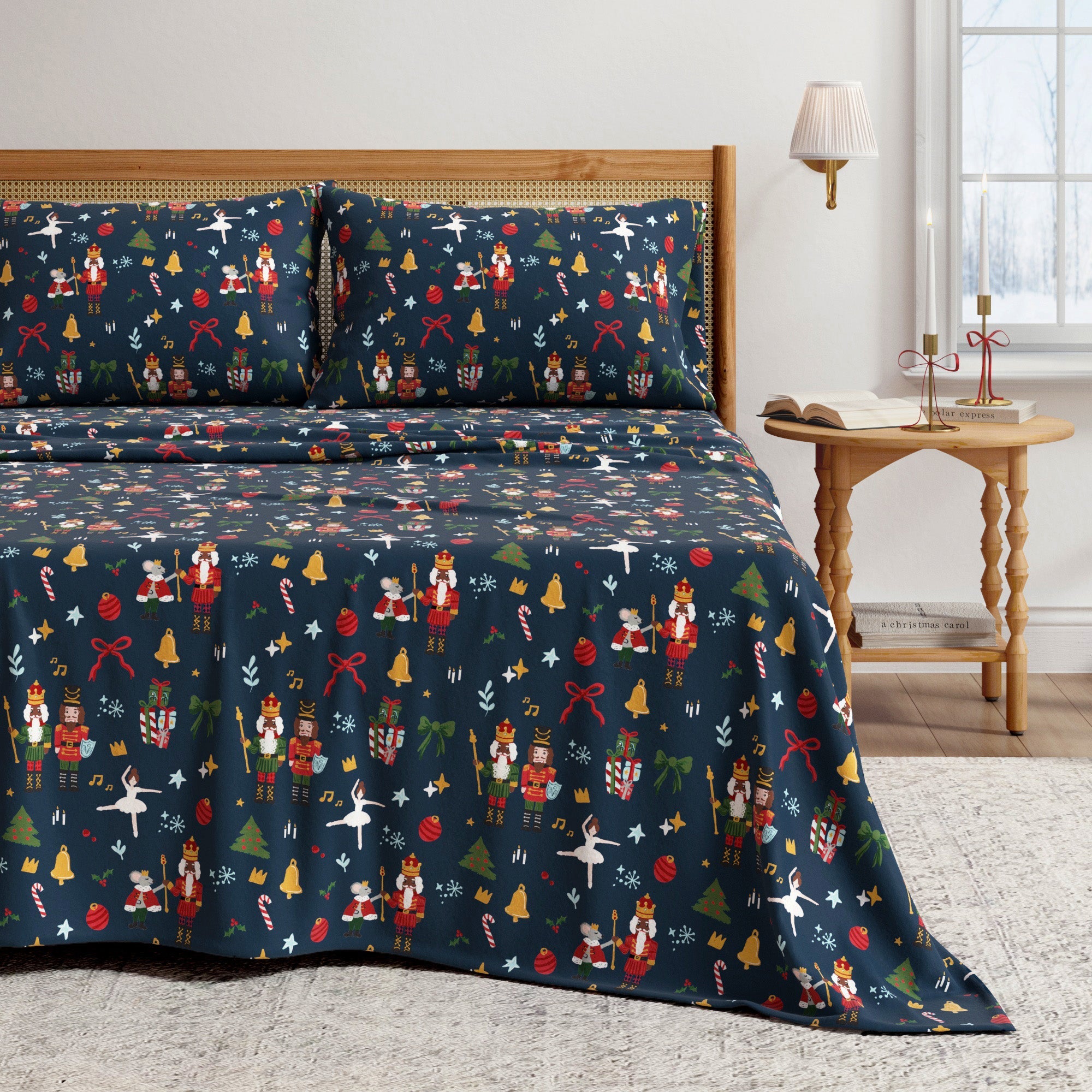 Turkish Cotton Christmas Flannel Sheet - Whittaker Collection