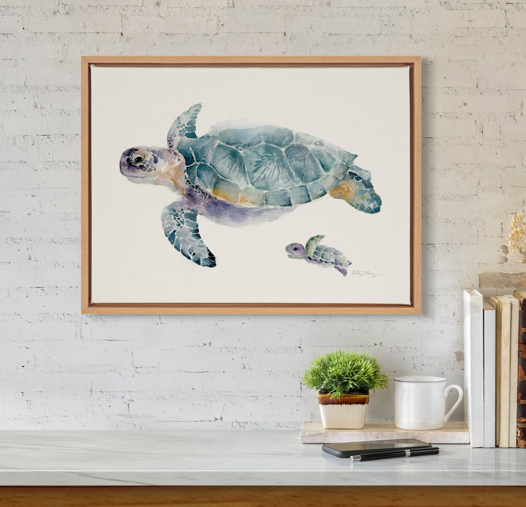 Sylvie Swim Along with Me Framed Canvas by Cathy Zhang