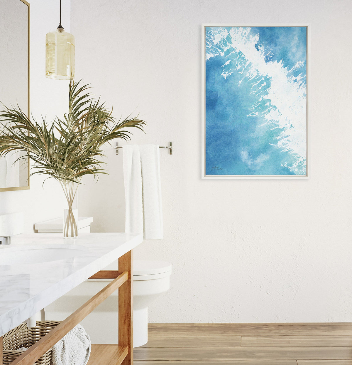 Sylvie Into the Blue Framed Canvas by Julie Maida