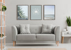 Sylvie Pale Blue Sea Framed Canvas by The Creative Bunch Studio