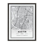 Sylvie Austin Modern Map Framed Canvas by Jake Goossen
