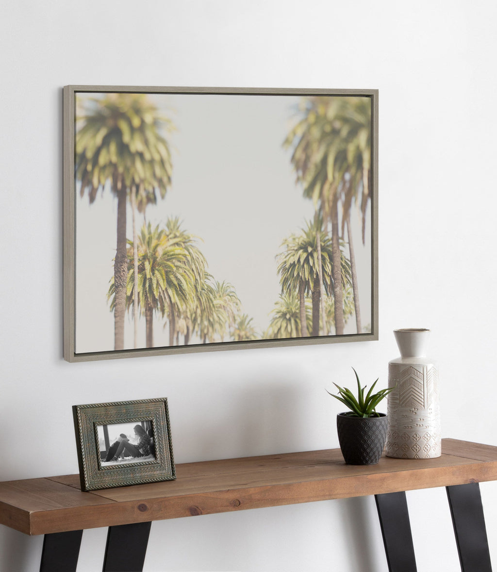Sylvie LA California Palm Trees Framed Canvas by Laura Evans