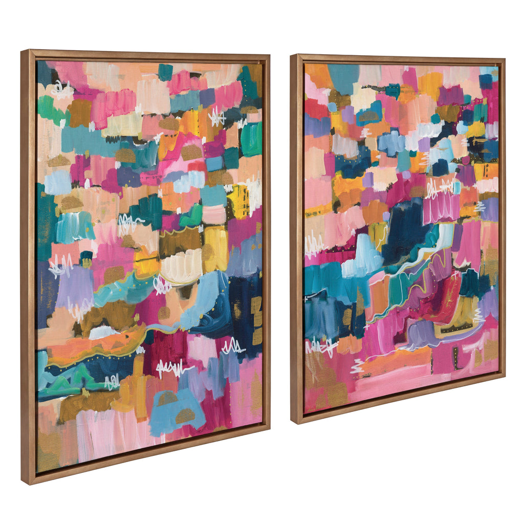 Sylvie Applause Framed Canvas Set by Leah Nadeau