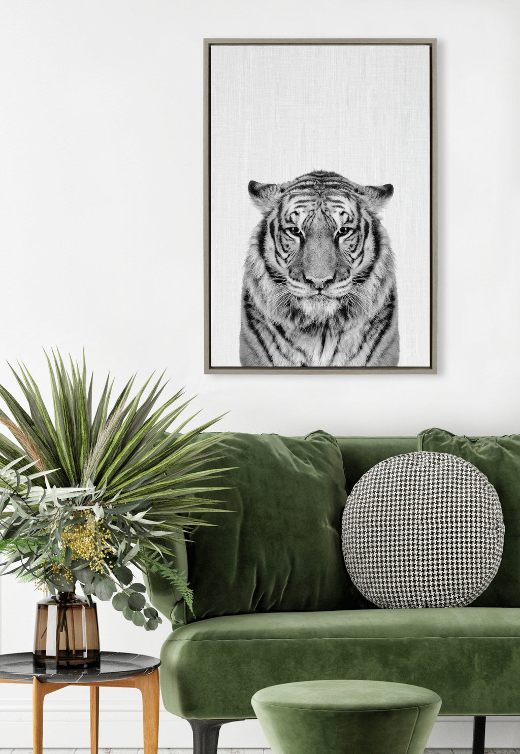 Sylvie Tiger Framed Canvas by Simon Te of Tai Prints