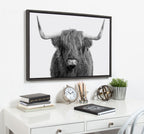 Sylvie Highland Cow Portrait Framed Canvas by Amy Peterson Art Studio