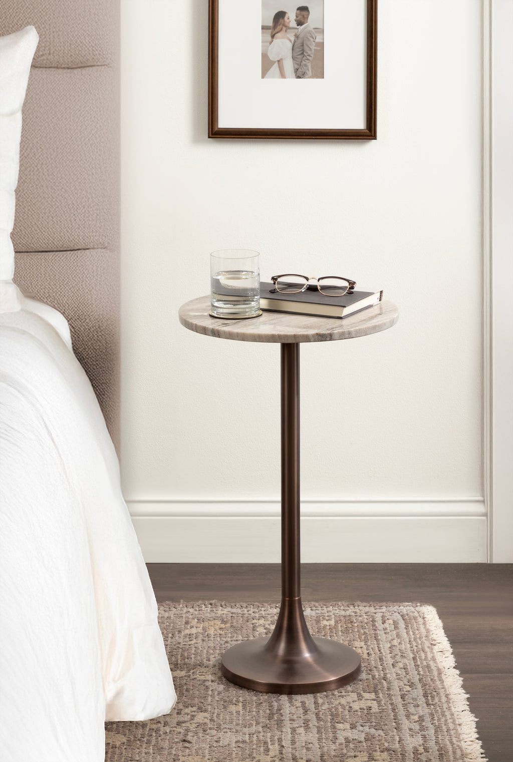 Baronet Round Marble and Metal Table