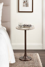 Baronet Round Marble and Metal Table