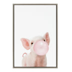 Sylvie Bubble Gum Piglet Framed Canvas by Amy Peterson Art Studio