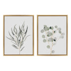 Sylvie Neutral Botanical 1 and 2 Framed Canvas Set by The Creative Bunch Studio