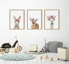 Sylvie Flower Crown Bunny Framed Canvas by Amy Peterson Art Studio