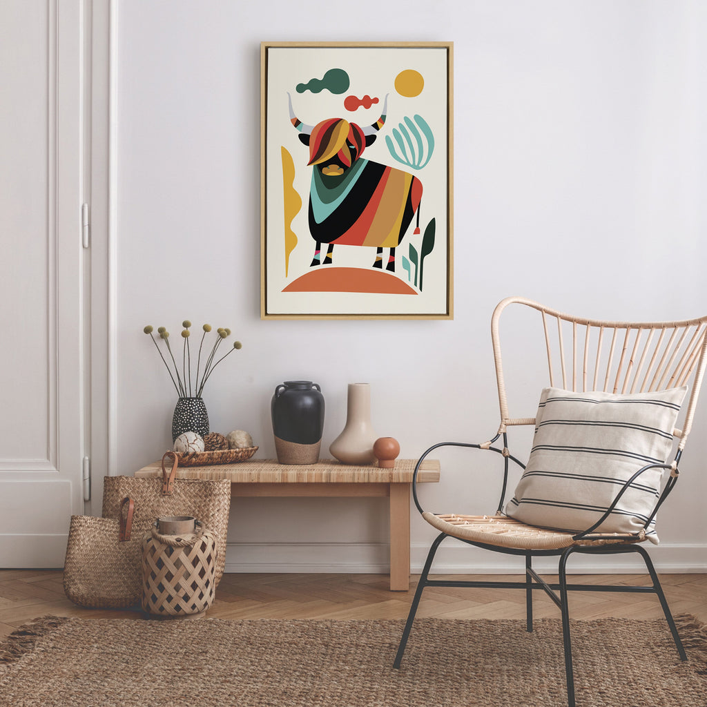 Sylvie Cow Framed Canvas by Rachel Lee of My Dream Wall