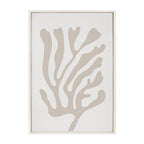 Sylvie Abstract Coral Coastal Beige Framed Canvas by The Creative Bunch Studio