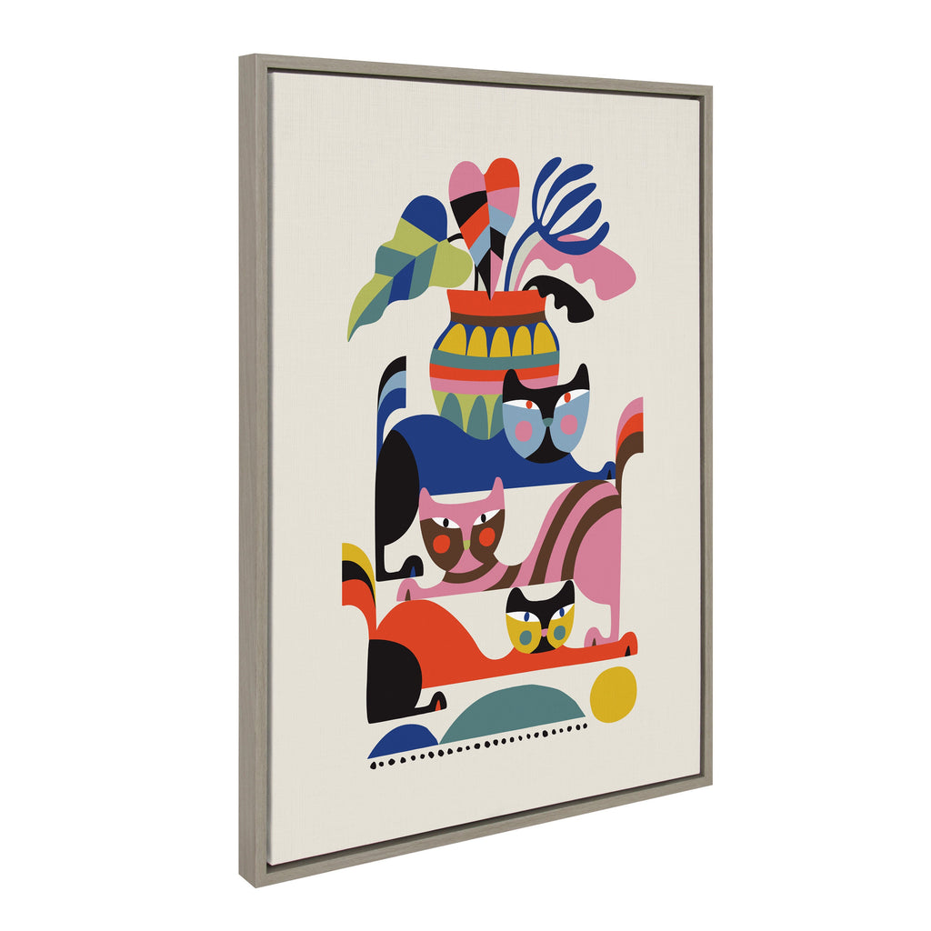 Sylvie 3 Cats Framed Canvas by Rachel Lee of My Dream Wall
