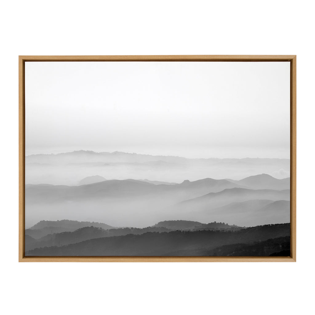Sylvie Misty Mountains BW Framed Canvas by Crystal Lynn Collins