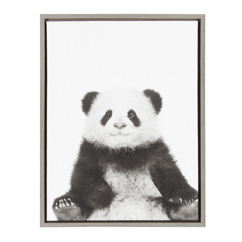 Sylvie Panda Framed Canvas by Simon Te Tai