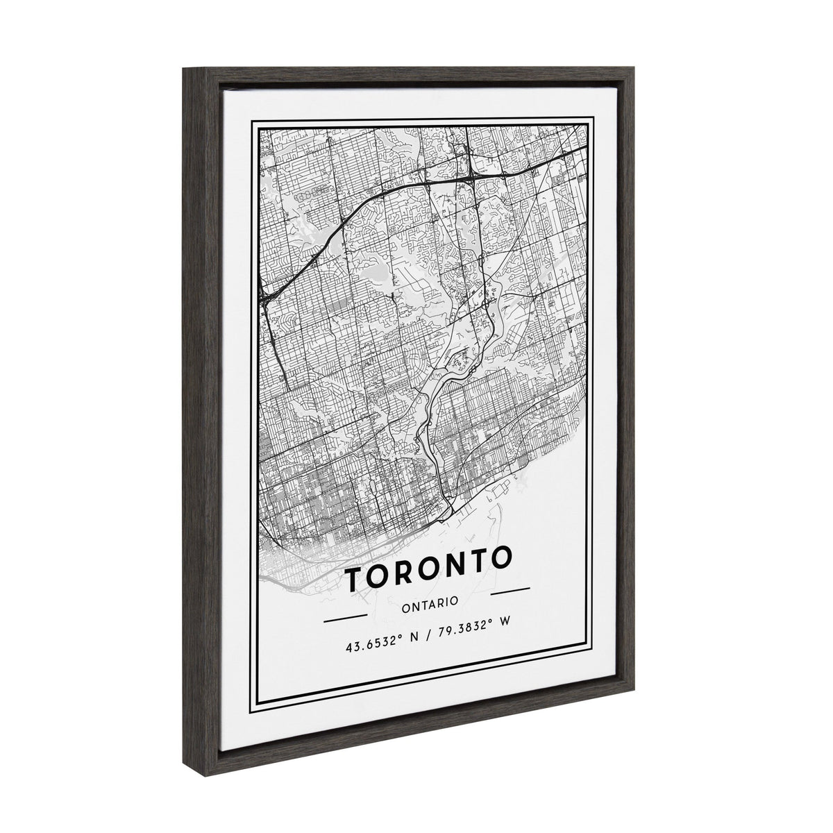 Sylvie Toronto Modern Map Framed Canvas by Jake Goossen