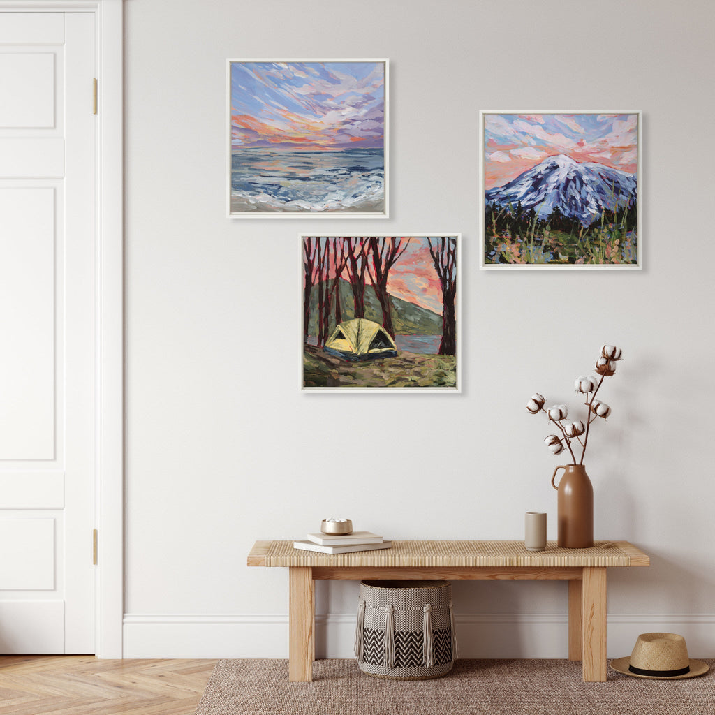 Sylvie Tent 2 Framed Canvas by Emily Kenney