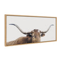 Sylvie Texas Longhorn Framed Canvas by The Creative Bunch Studio