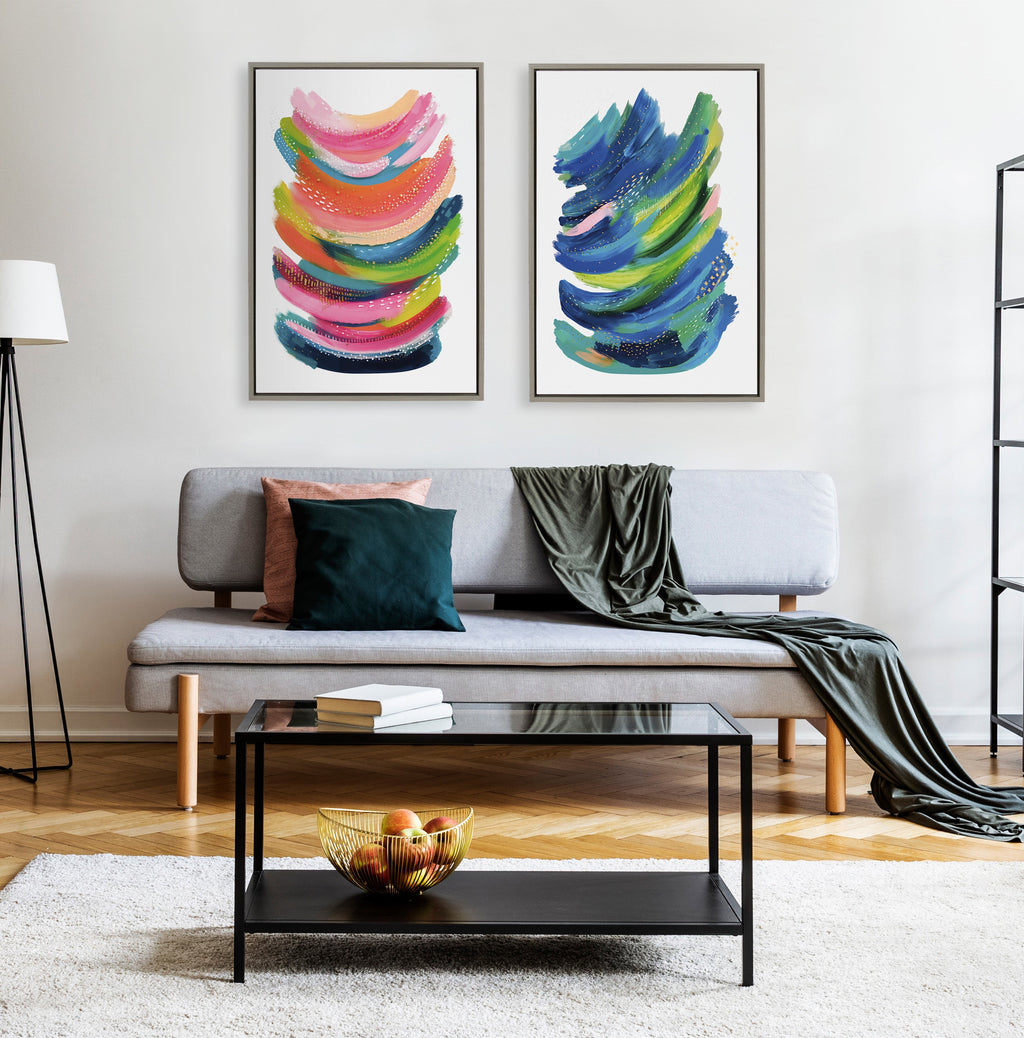 Sylvie Bright Abstract 2 Framed Canvas by Jessi Raulet of Ettavee