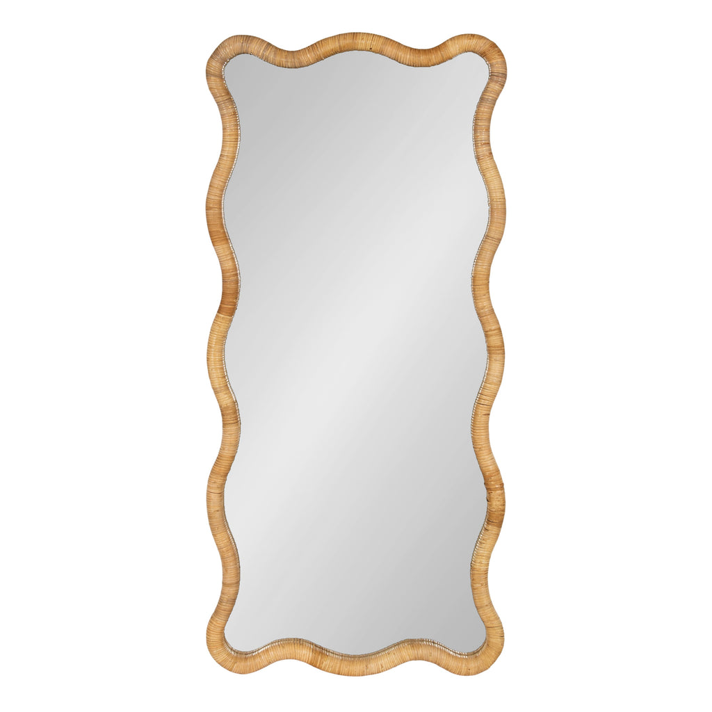 Rahfy Rattan Rectangle Scallop Mirror