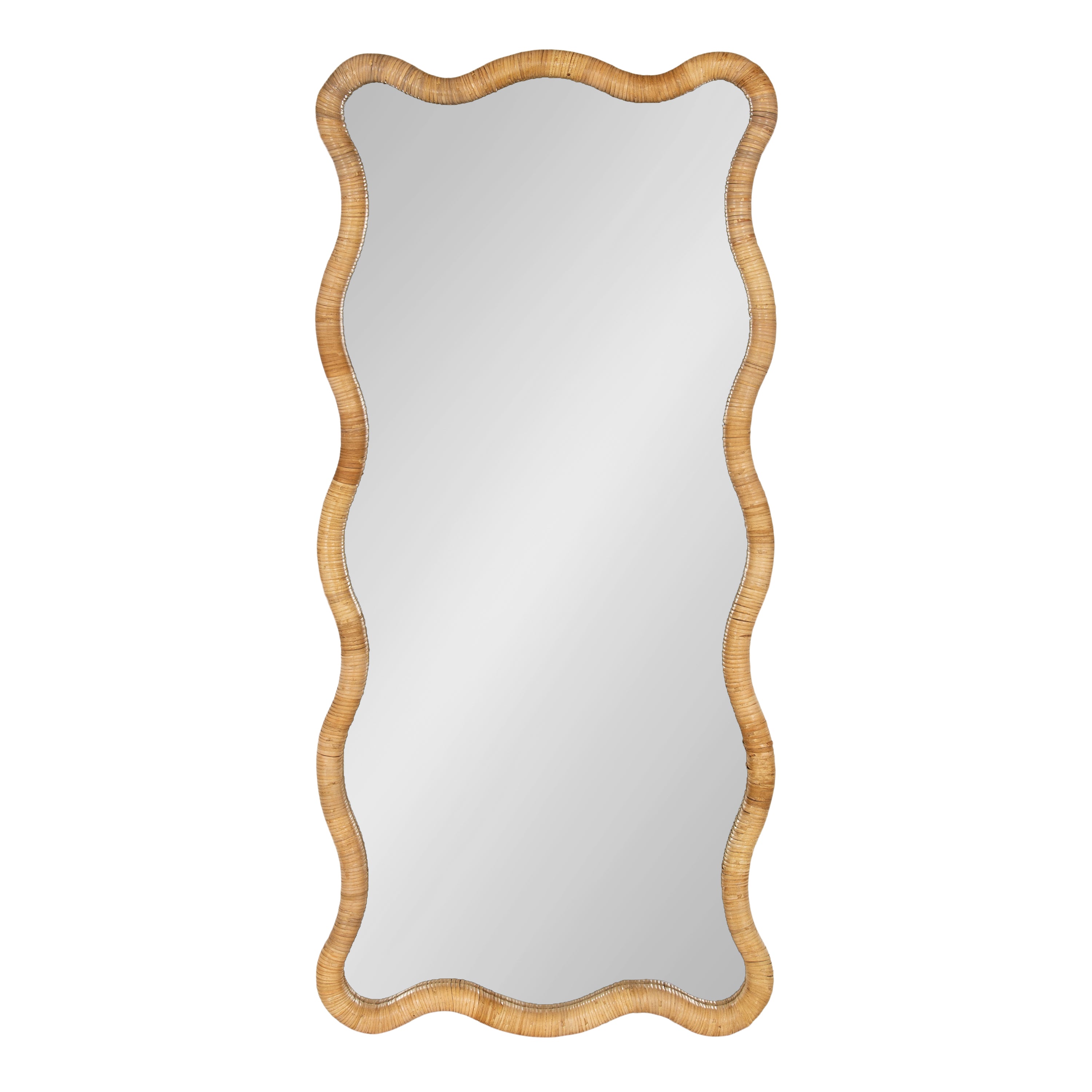 Rahfy Rattan Rectangle Scallop Mirror
