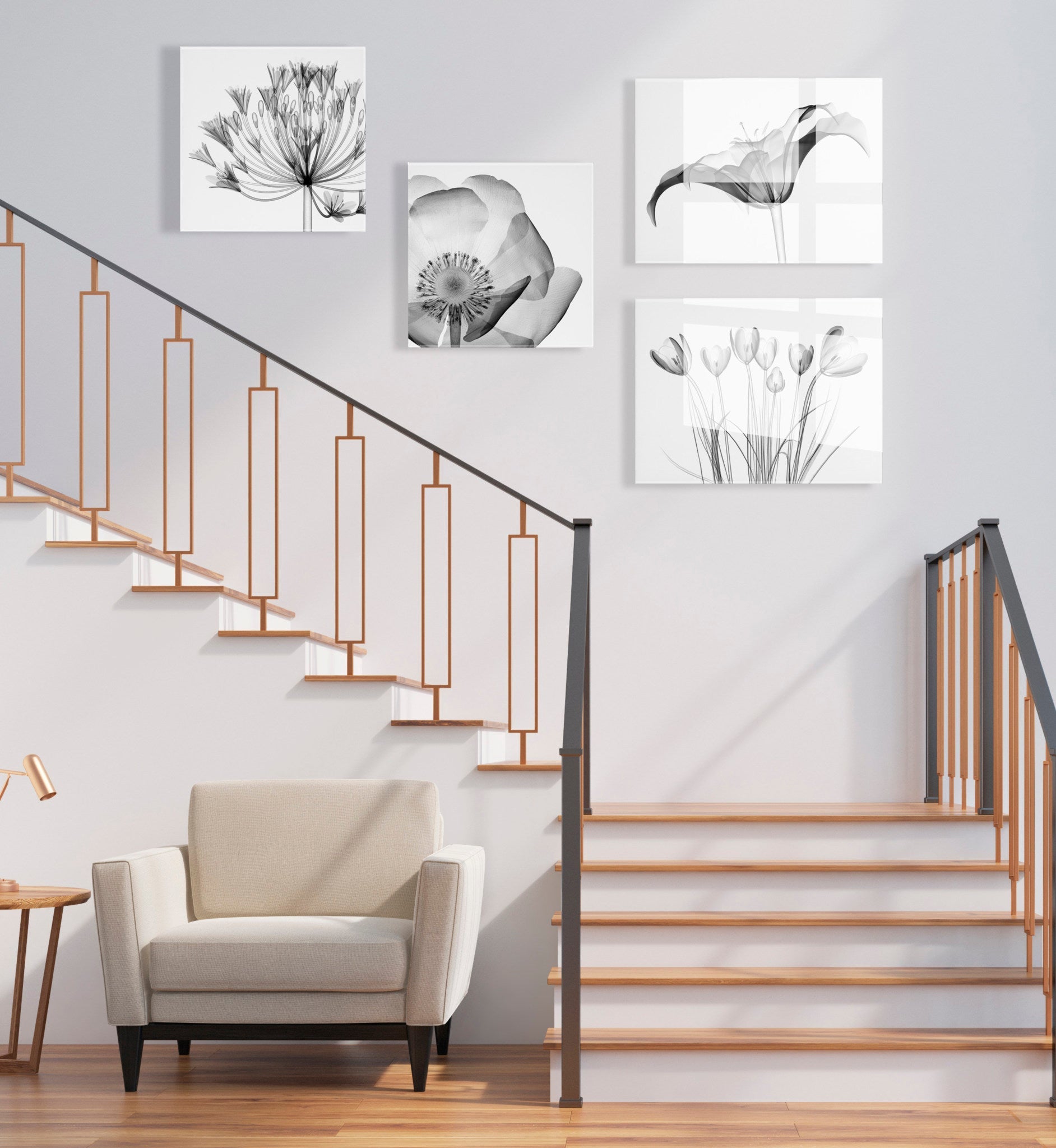 Crocus X Ray Floral Floating Acrylic Art by The Creative Bunch Studio