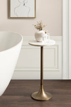Baronet Round Marble and Metal Table