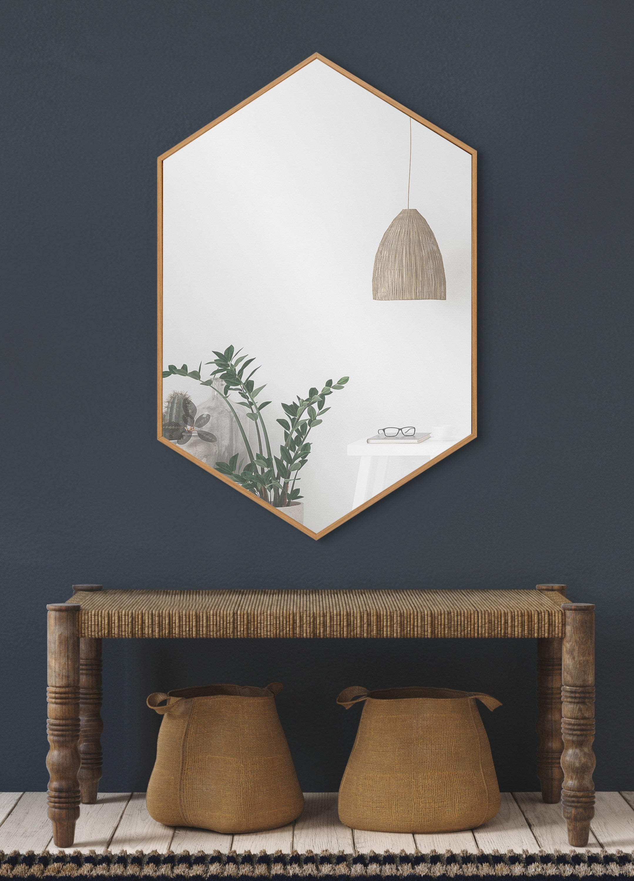 Rhodes Framed Hexagon Wall Mirror