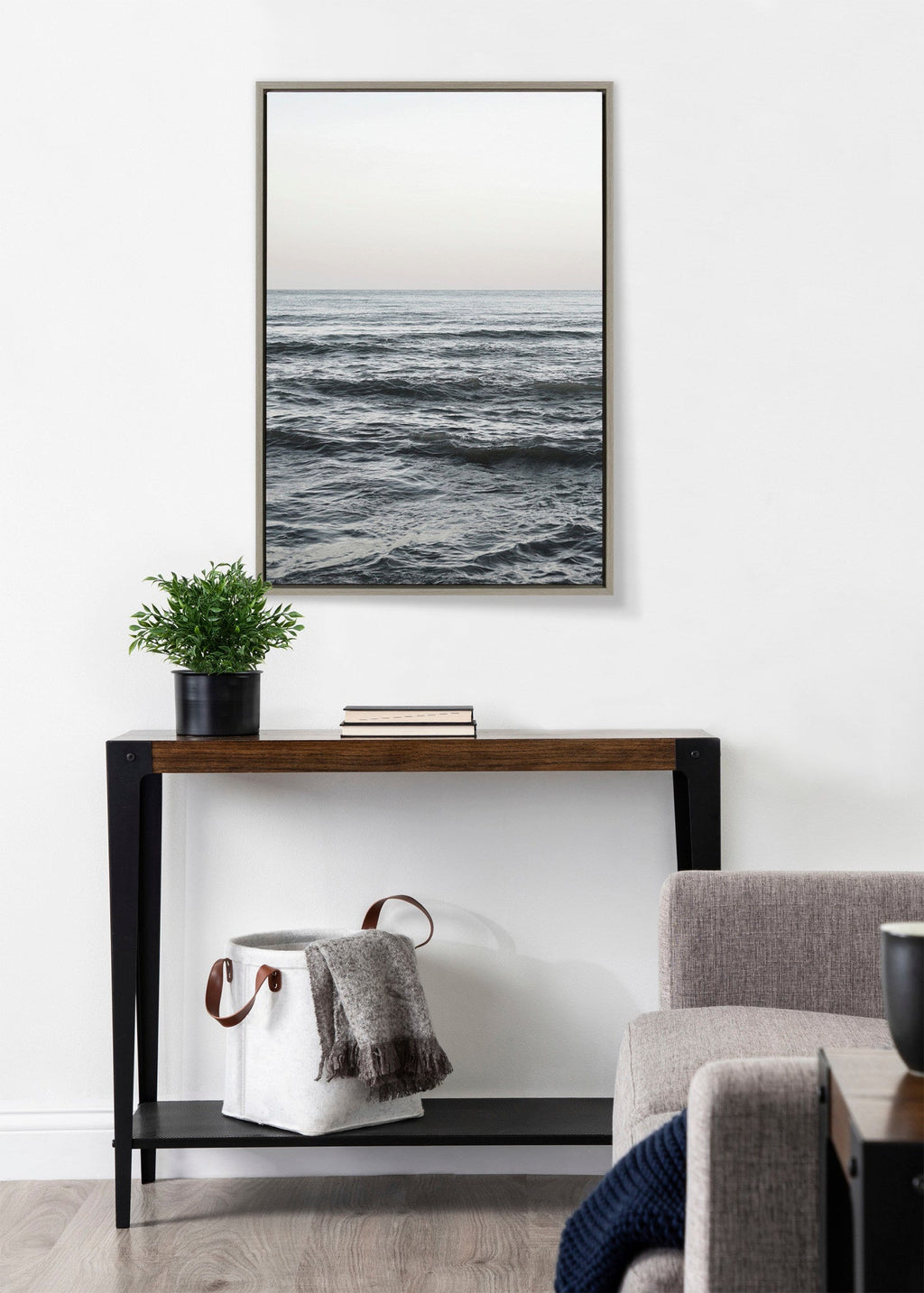 Sylvie Calm Ocean Vibes Framed Canvas by Vidal Hernandez
