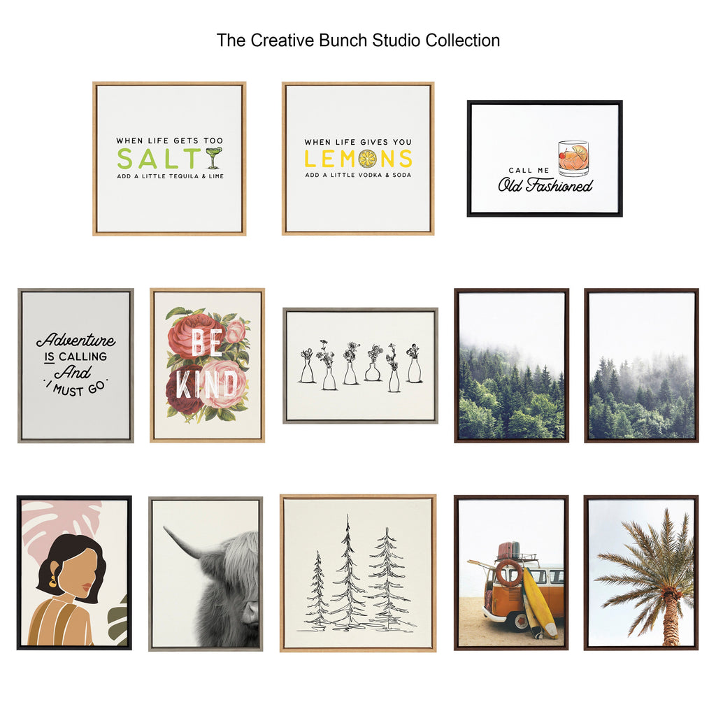 Sylvie Botanical Sketch Print No 2 Framed Canvas by The Creative Bunch Studio