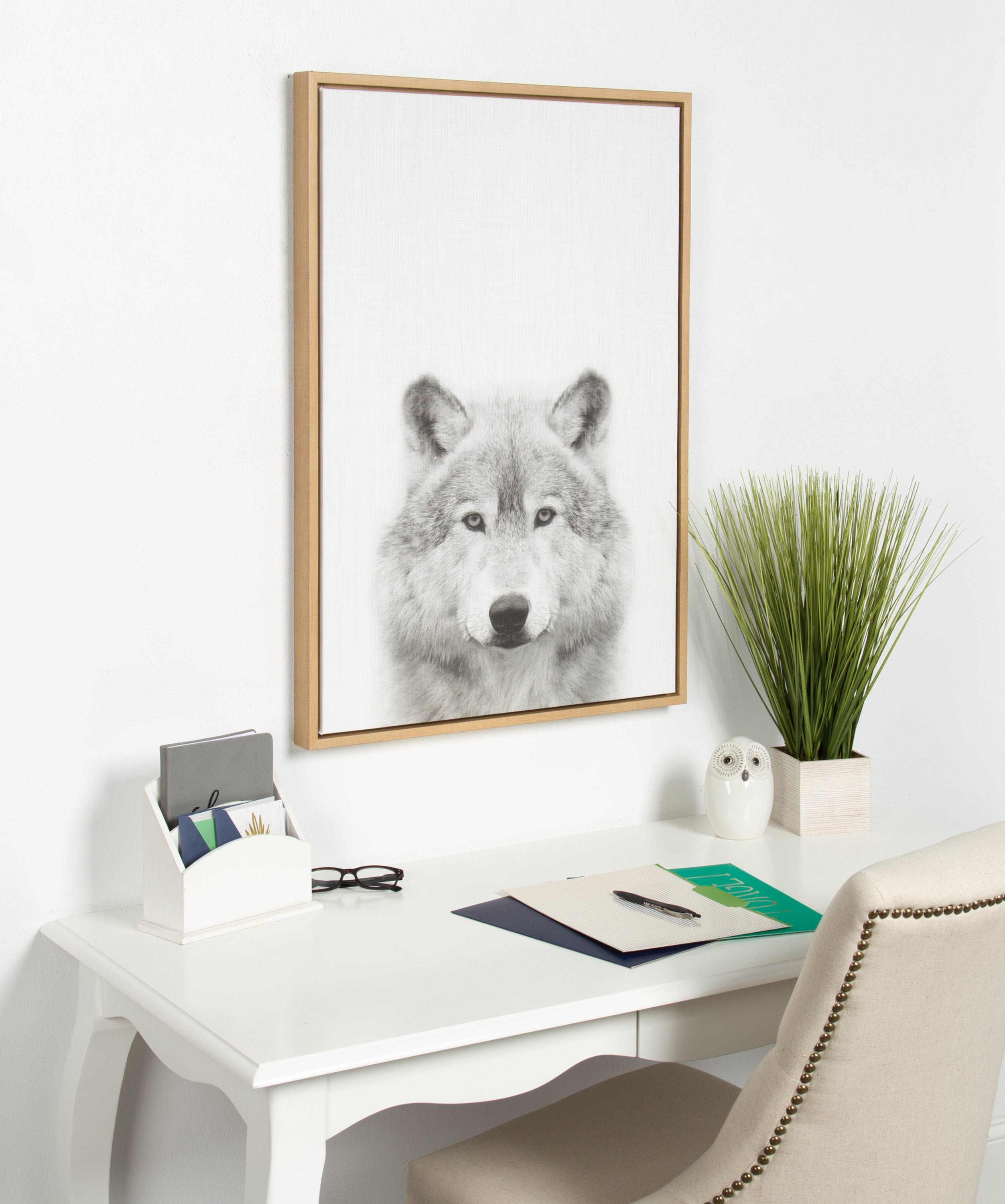 Sylvie Wolf Framed Canvas by Simon Te Tai