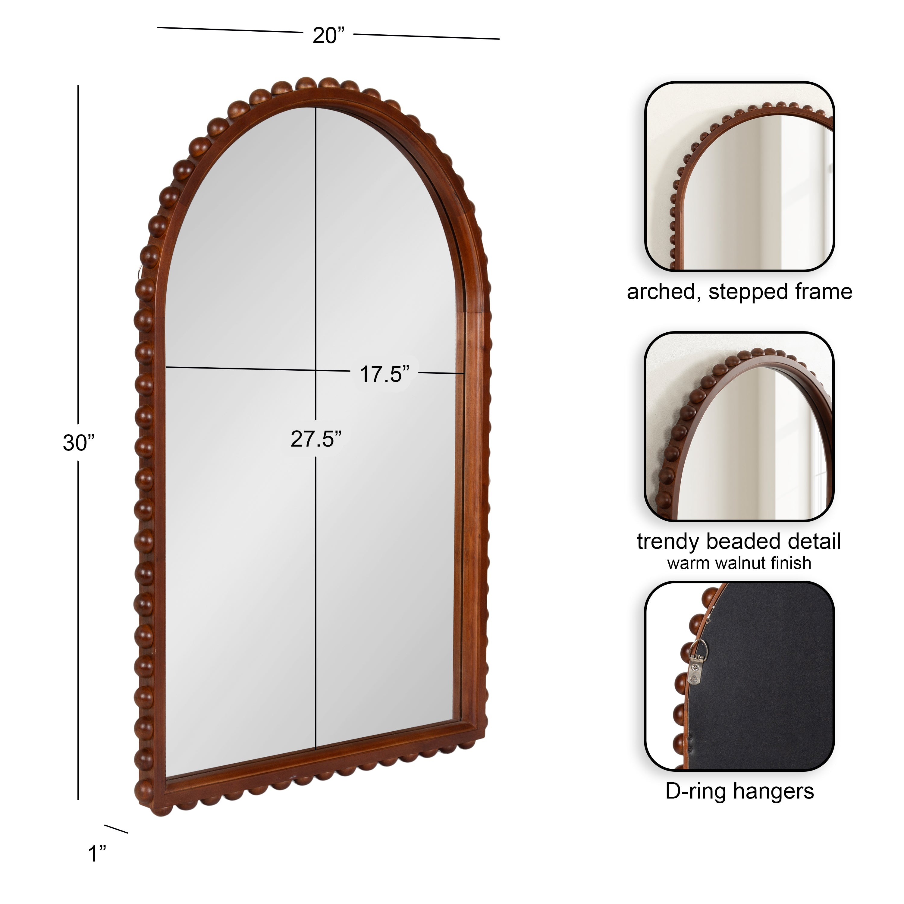 Beadbrook Arched Wall Mirror