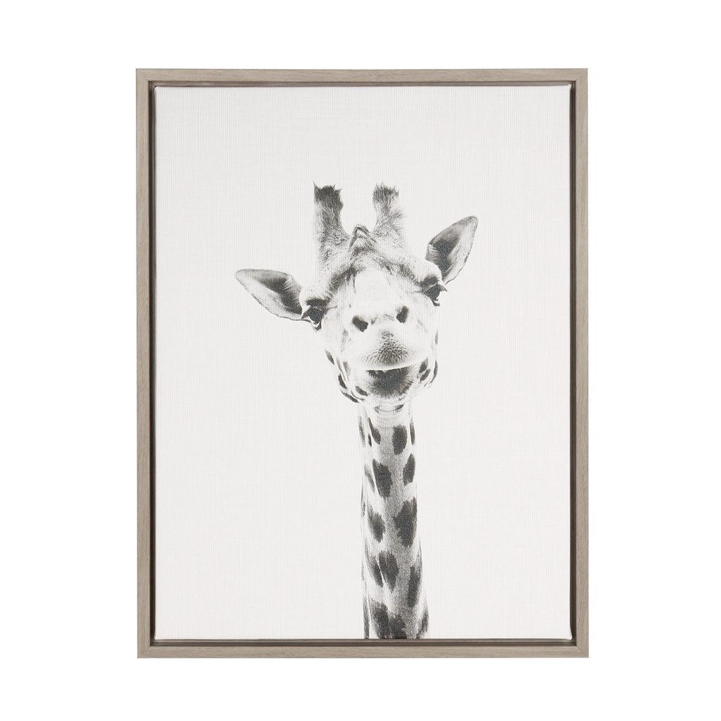 Sylvie Giraffe Framed Canvas by Simon Te of Tai Prints