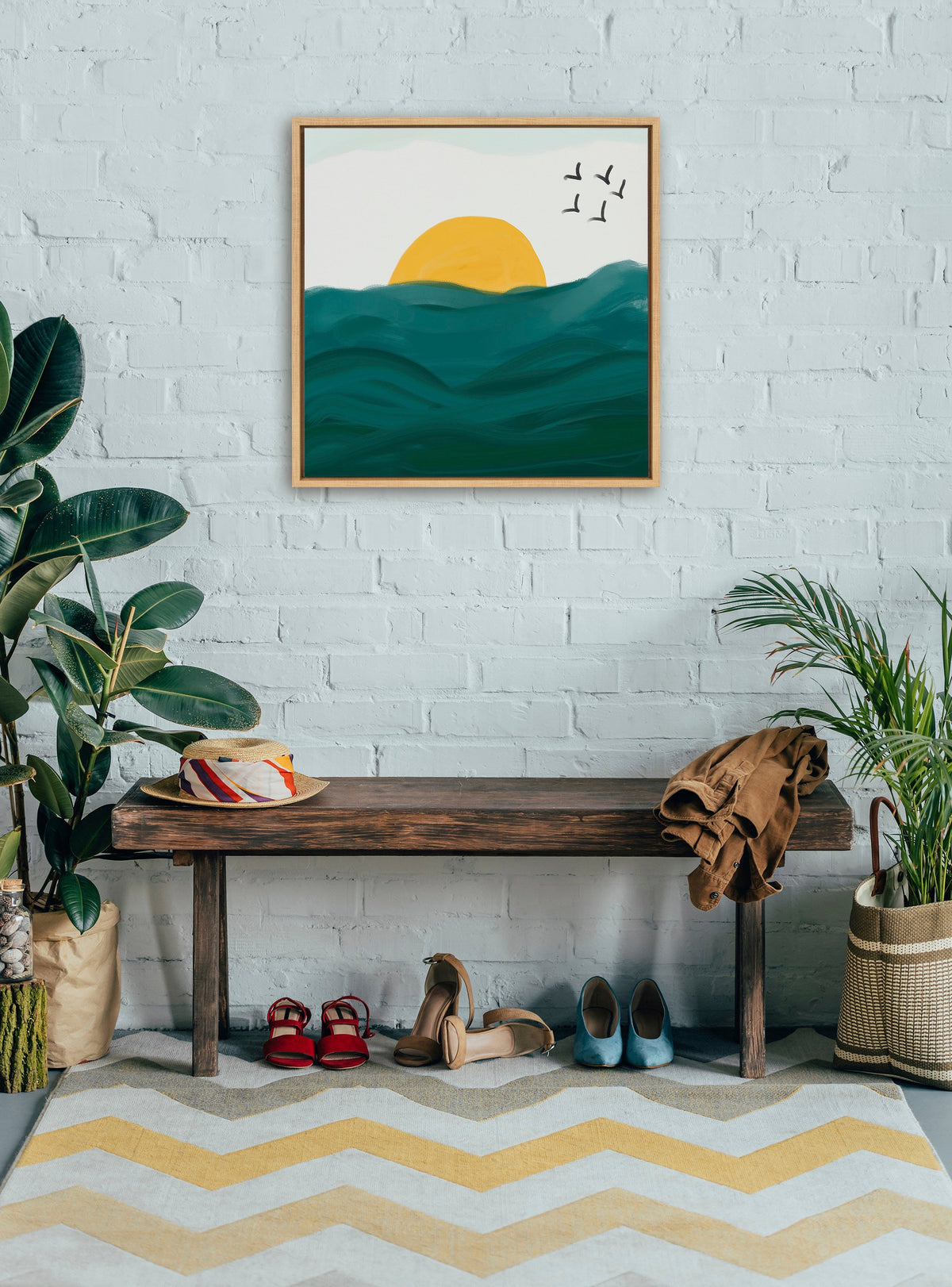 Sylvie Horizon Framed Canvas by Oris Eddu
