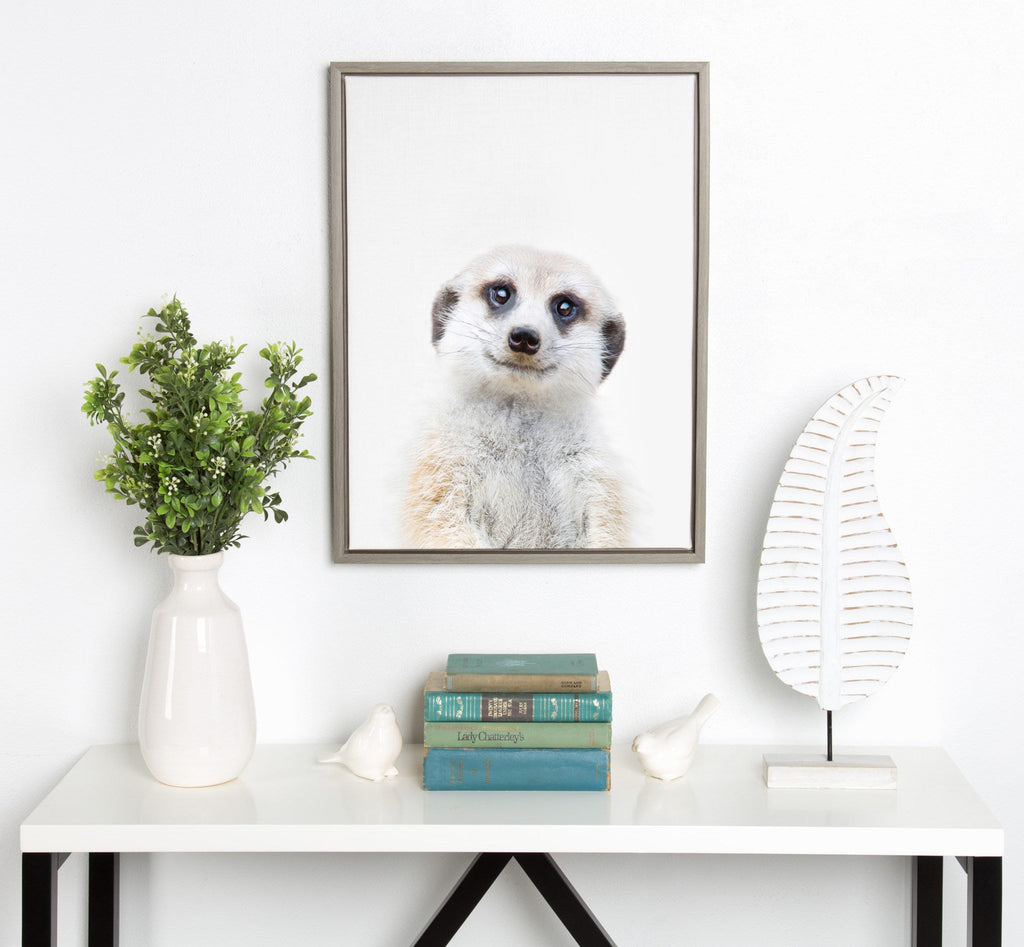 Sylvie Meerkat Framed Canvas by Amy Peterson