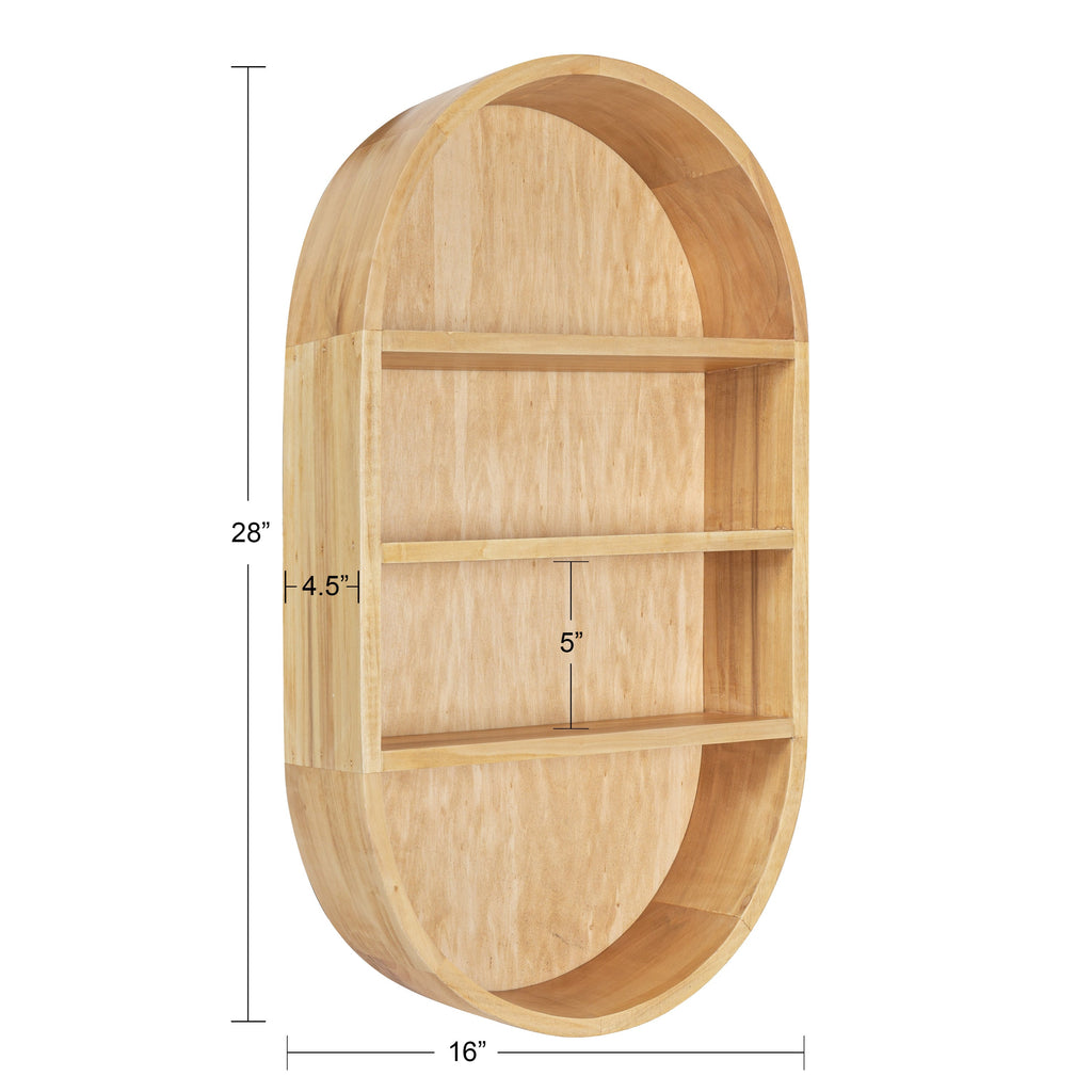 Hutton Wood Capsule Wall Shelf