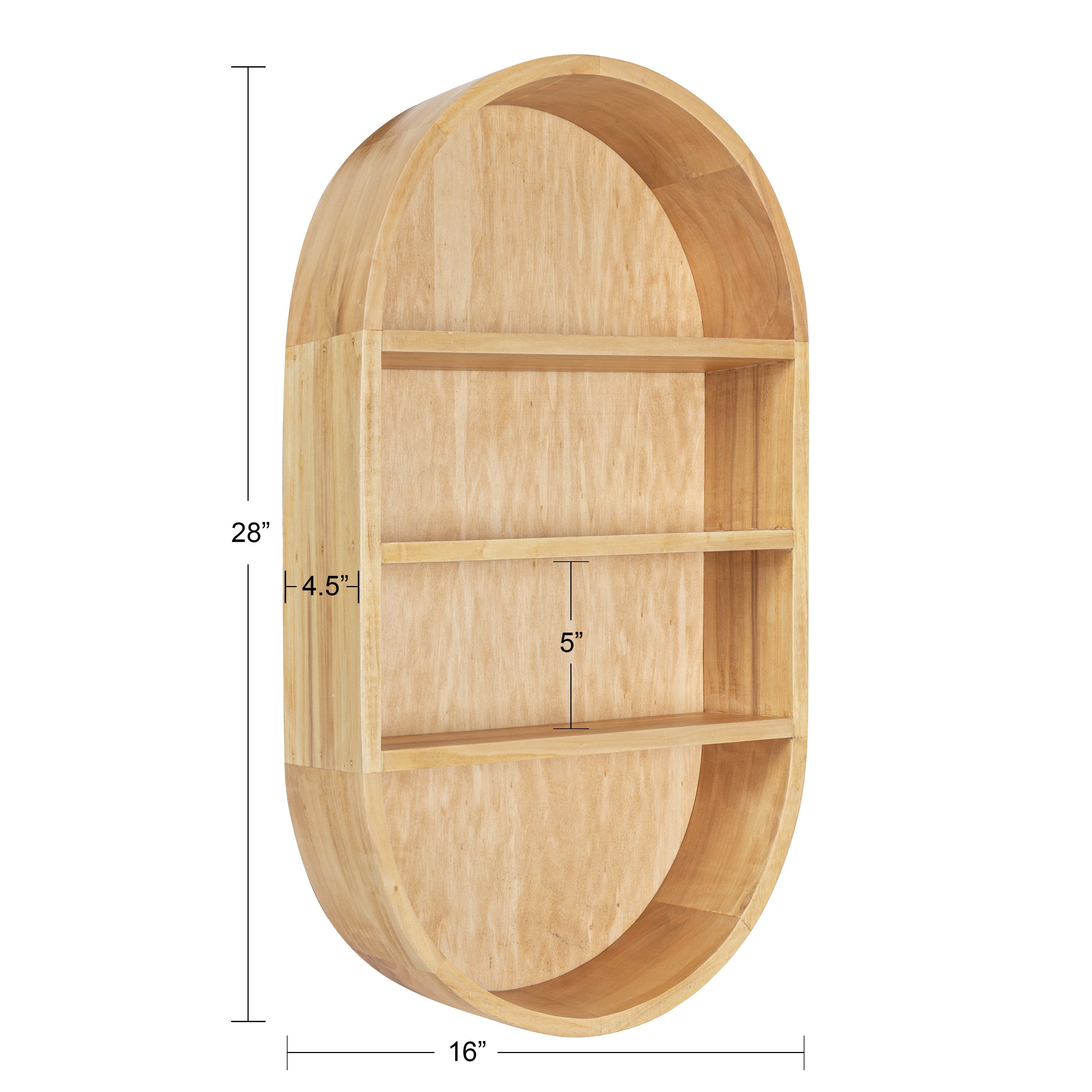 Hutton Wood Capsule Wall Shelf