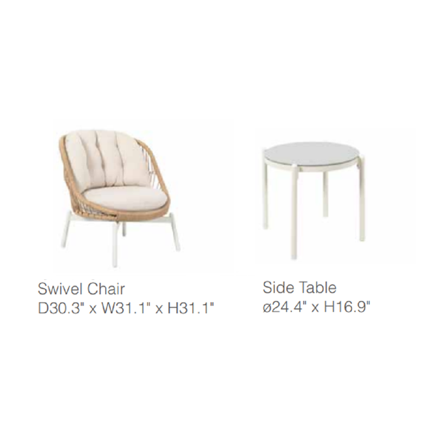 Nectar 2-Swivel Chair Living Room Set