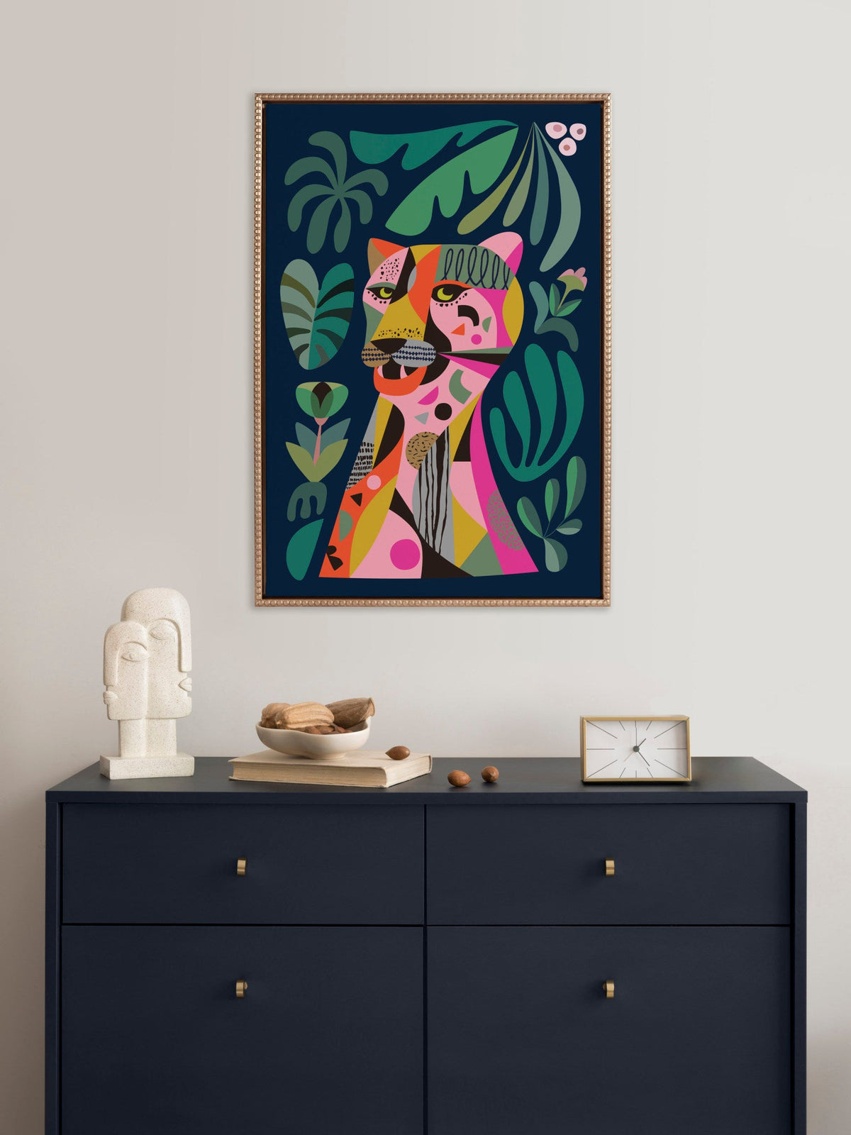 Sylvie Beaded Leopard Framed Canvas by Rachel Lee