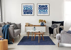Sylvie Circles and Curves Ocean Beach Blues Framed Canvas by The Creative Bunch Studio