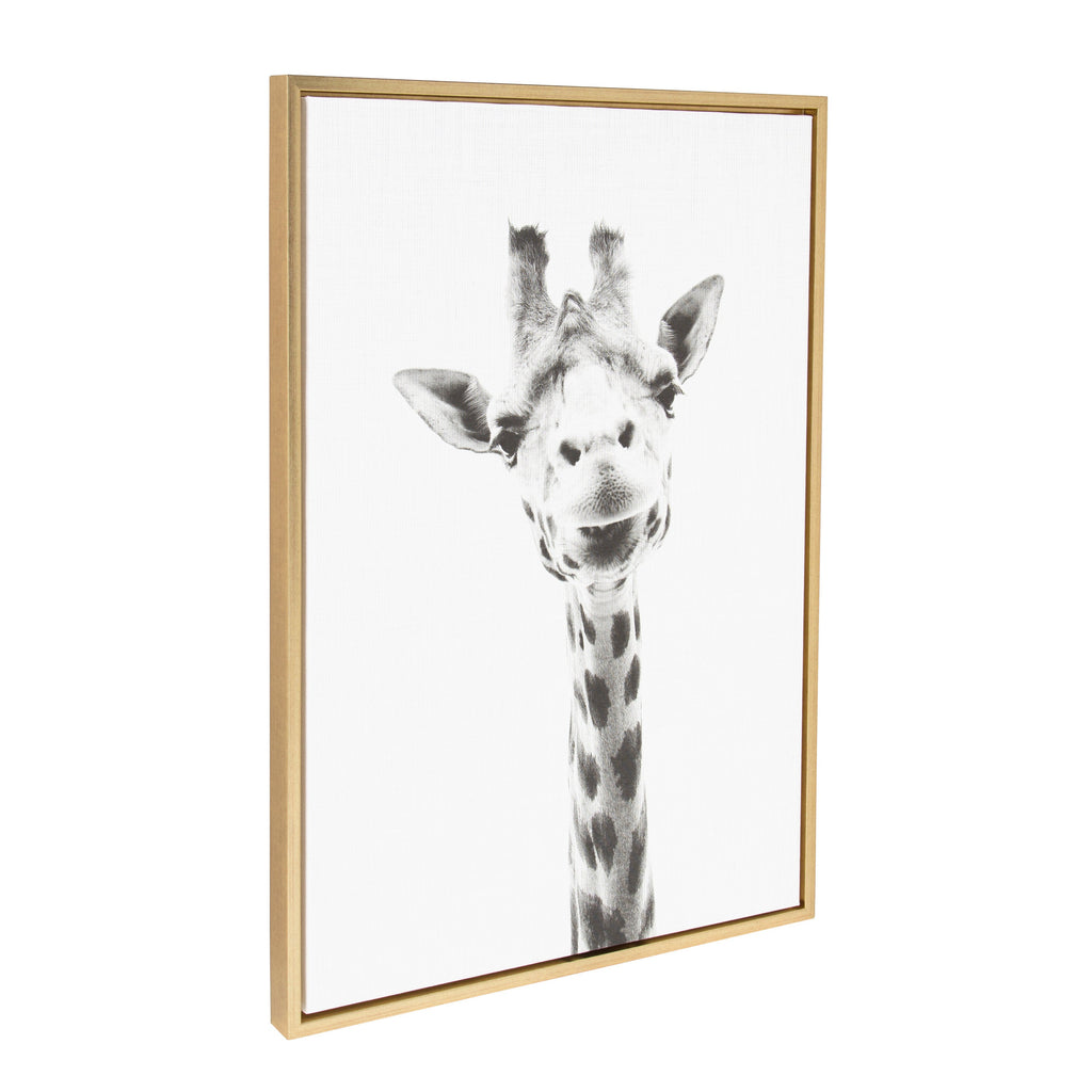 Sylvie Giraffe Framed Canvas by Simon Te of Tai Prints