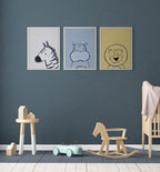 Sylvie Inky Hippo Framed Canvas by Lauradidthis