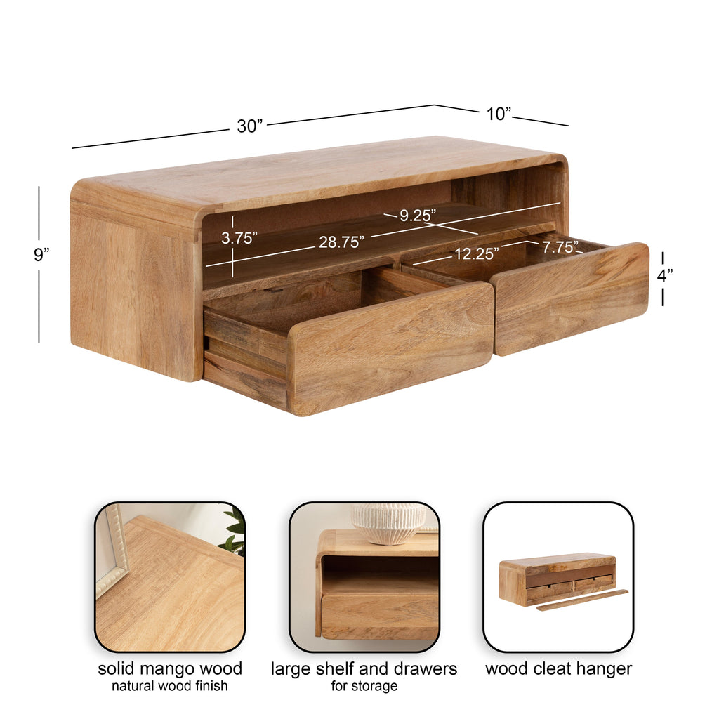 Kato Wood Floating Console Table