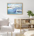 Blake Summer is for Sailing Framed Printed Glass by Janet Meinke-Lau